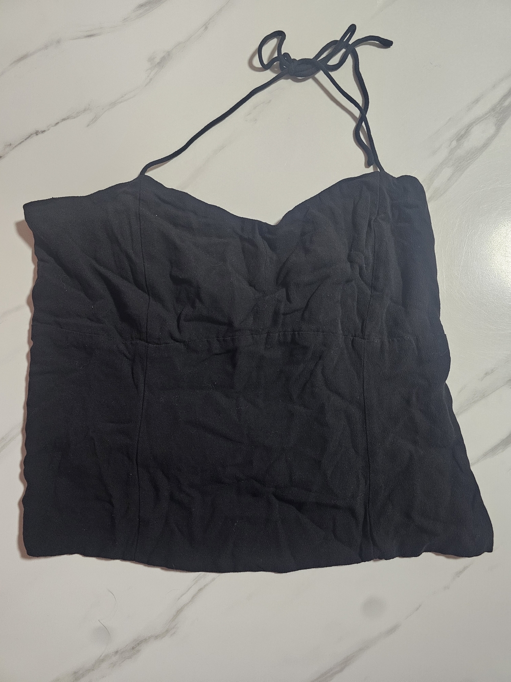 Old Navy Black Halter Crop Top - Size Medium